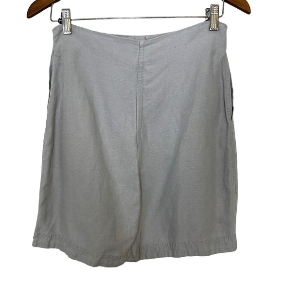 Aritzia Wilfred Vichy Mini Skirt Linen In Grey Color - Picture 5 of 10